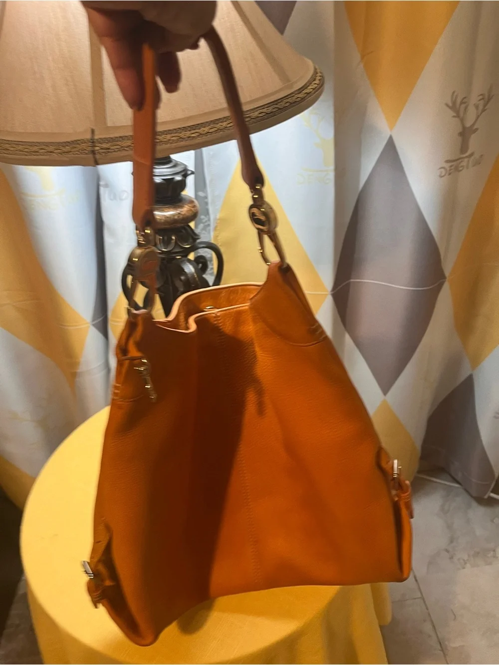 Tory Burch Orange Leather Hobo Bag
